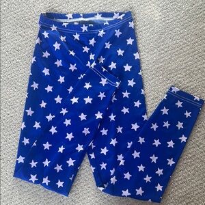 American Apparel Blue Leggings with White Star Design (4th of July)